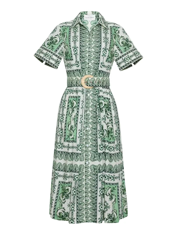 Malena Dress in Hudson Scarf Mint - 1