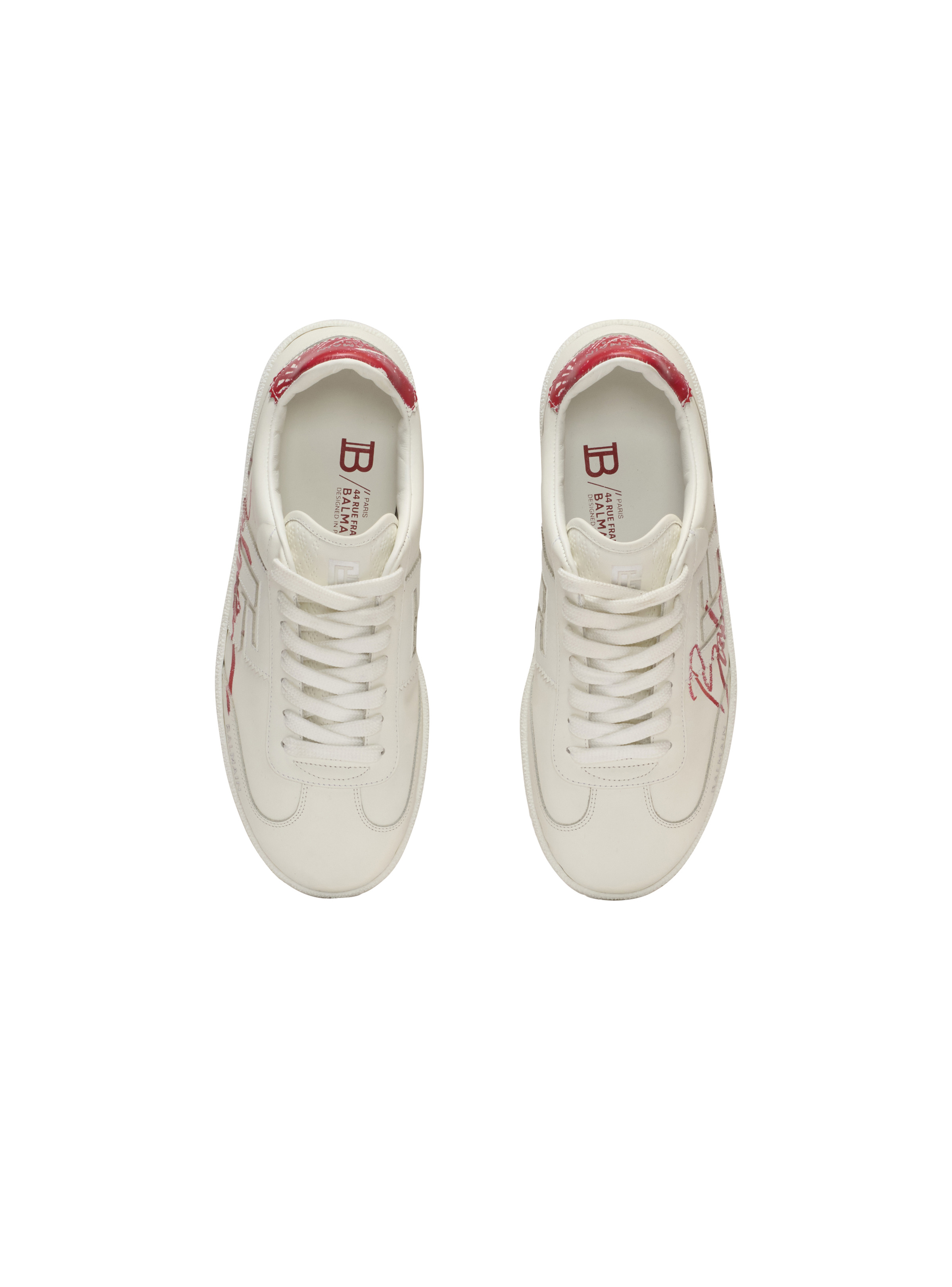 Leather Balmain Swan Lipstick trainers - 3