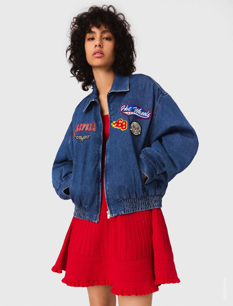 Oversized embroidered denim jacket 5