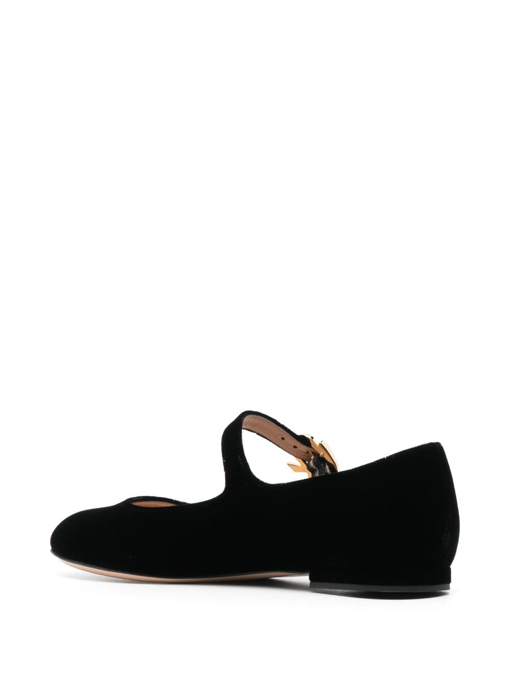 Mary velvet leather ballerina shoes - 3