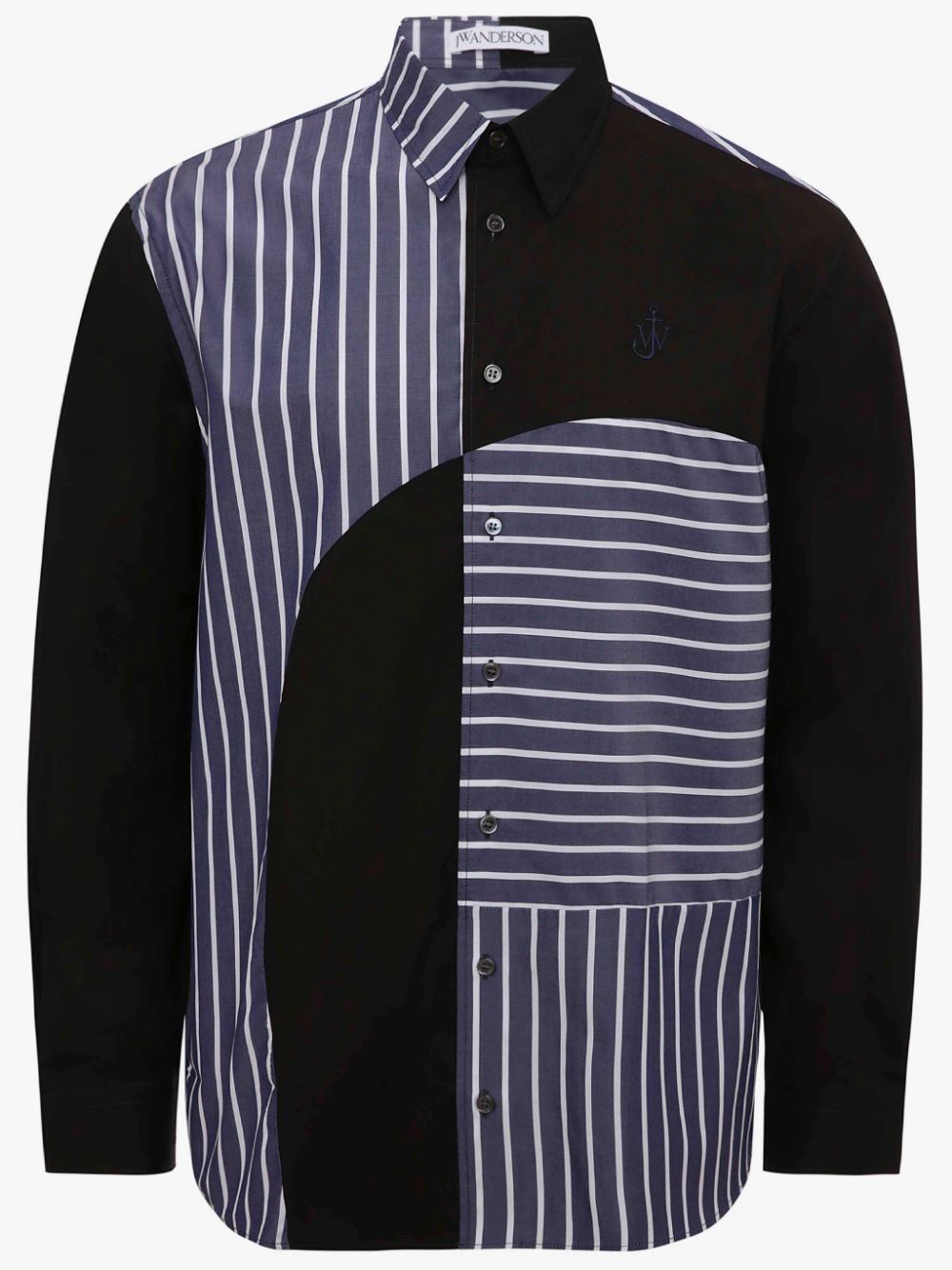 striped patchwork shirt - 1