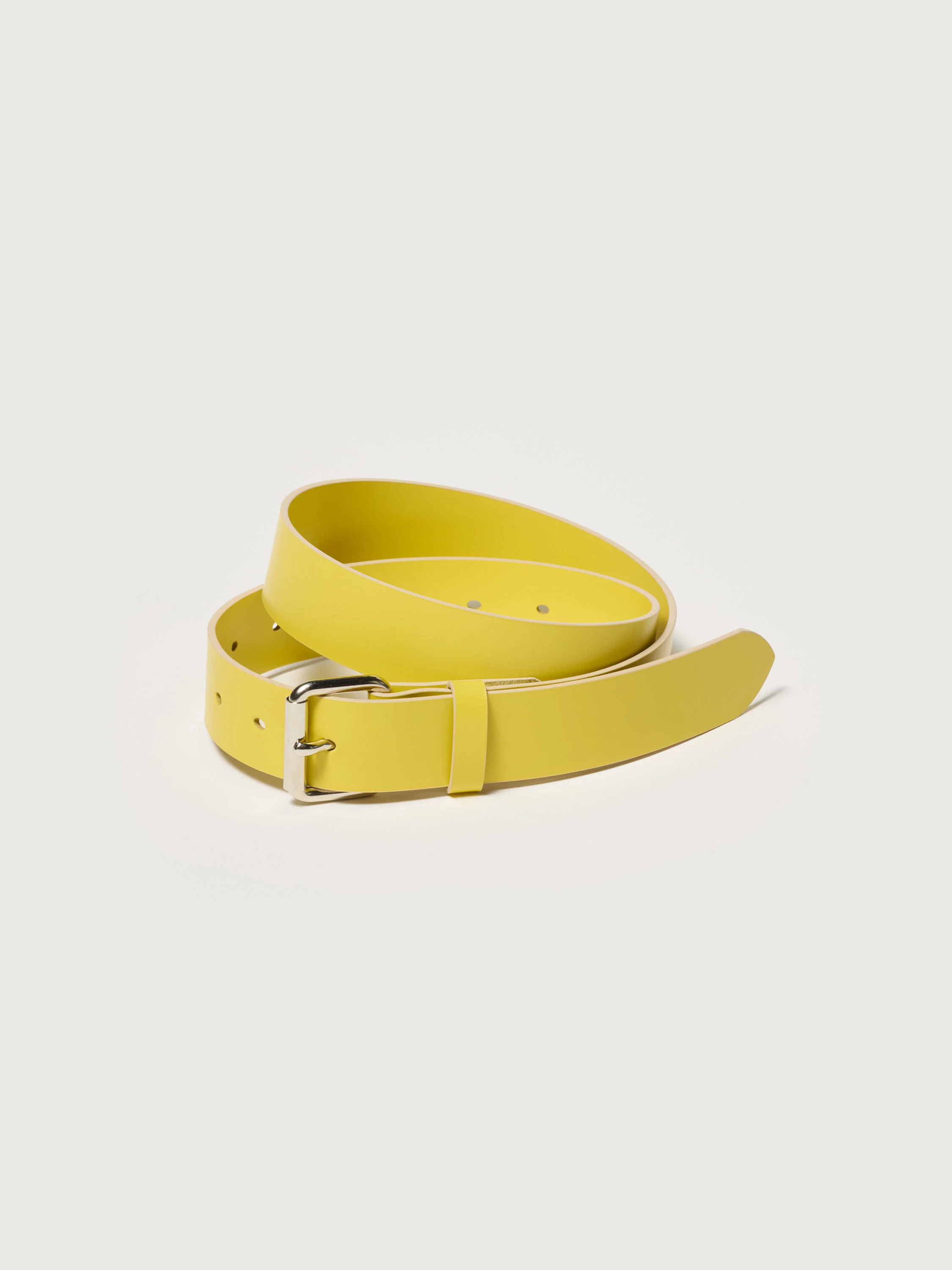 GLAZED LEATHER ROLLER BUCKLE BELT - 1