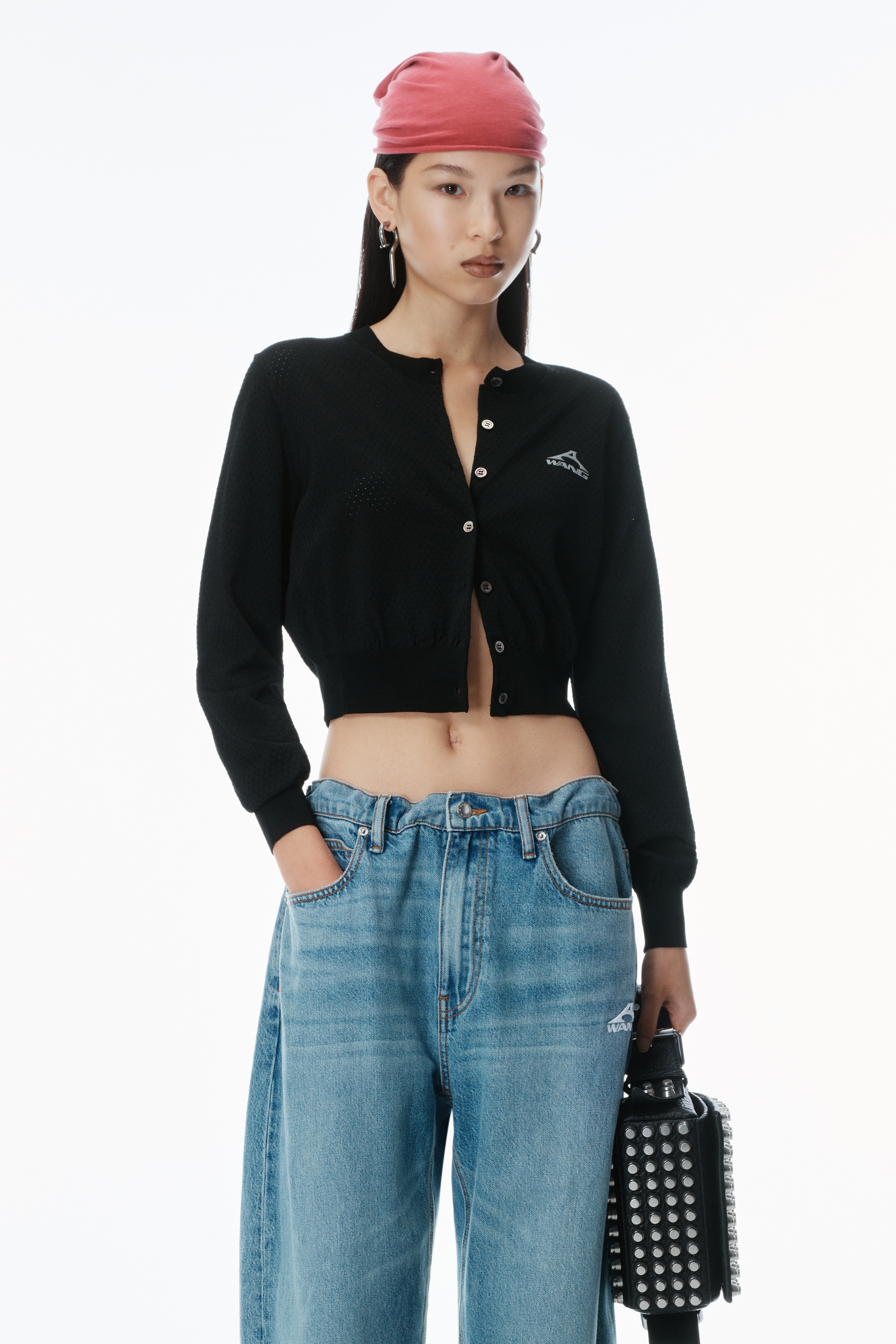 Cropped Athletic Mesh Cardigan - 2