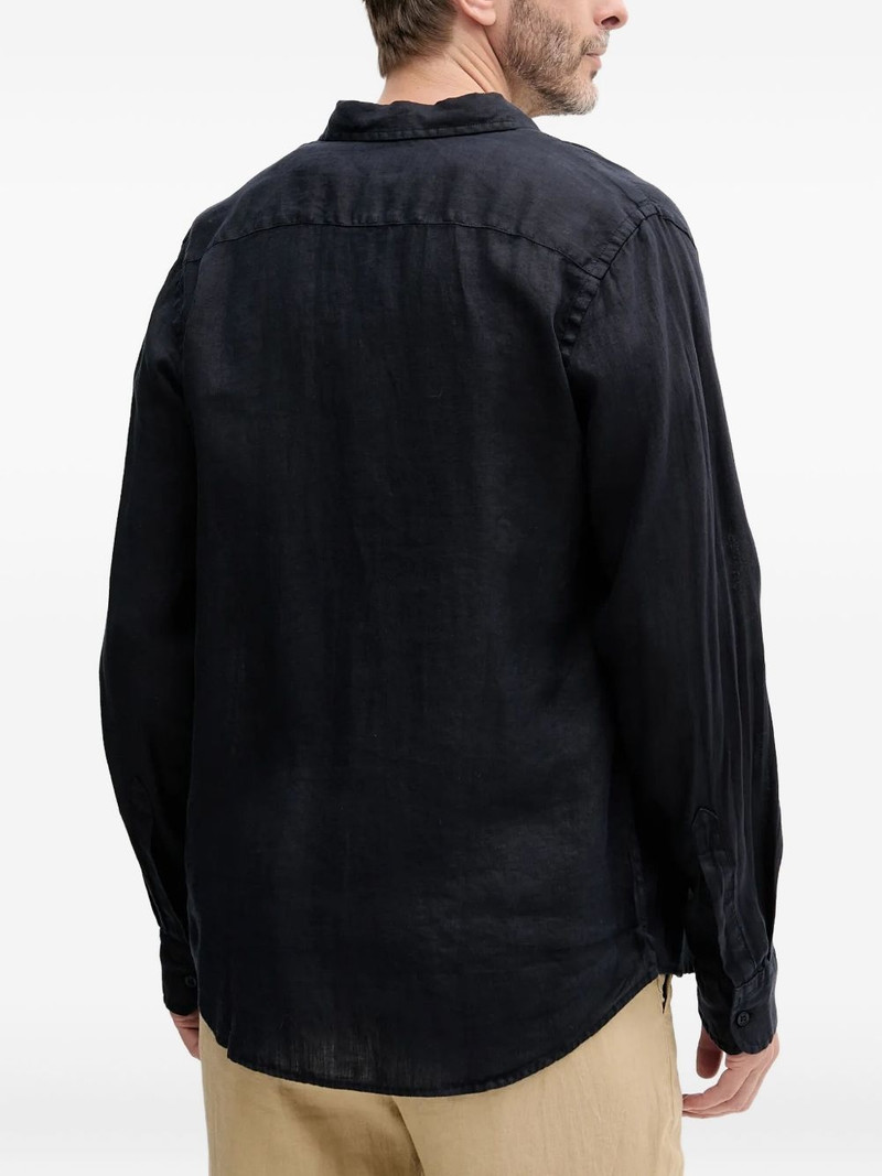 embroidered-pocket linen shirt 3