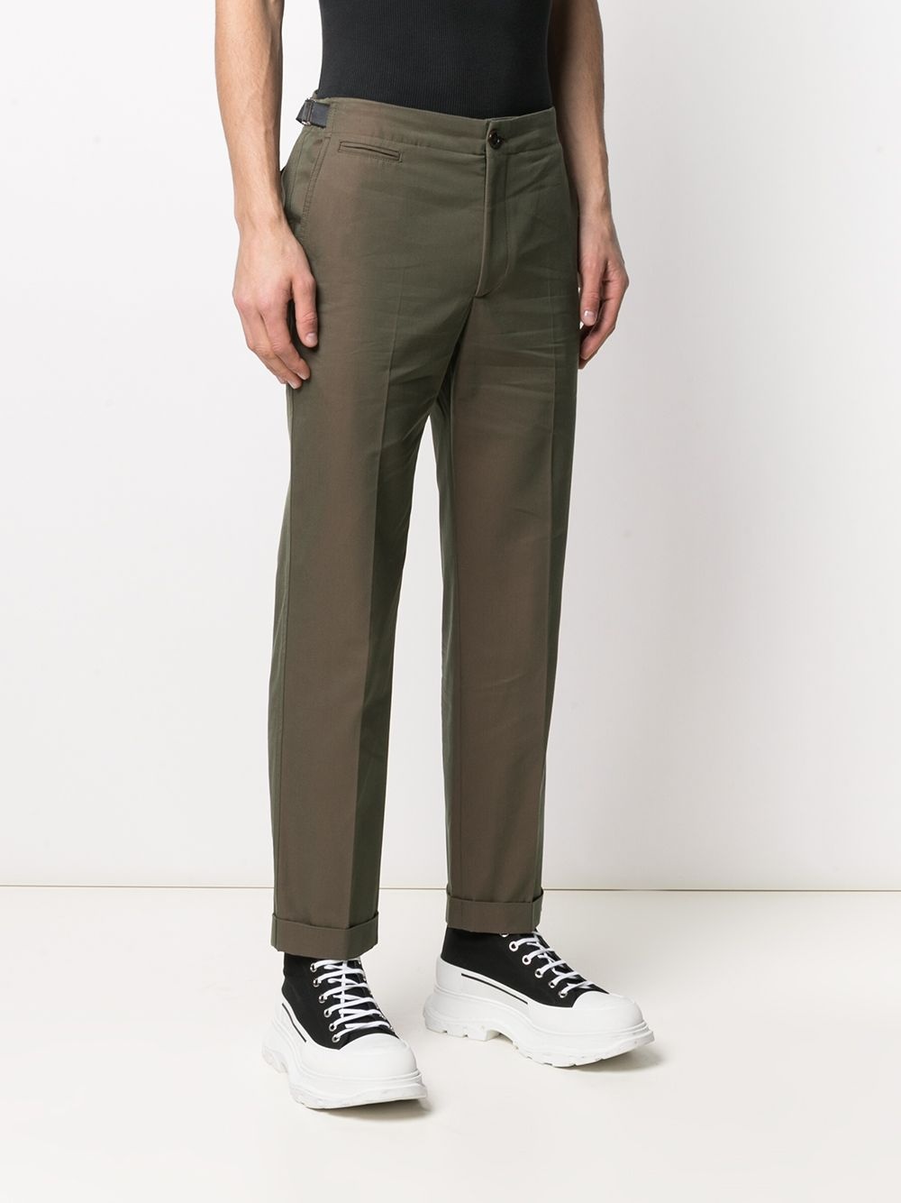 logo-tape detail chino trousers - 3