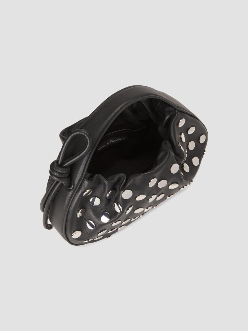 Women's Mini Origami Studded Leather Top Handle Bag - Black 3