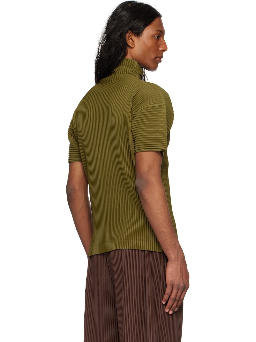 Khaki Color Pleats T-shirt - 3