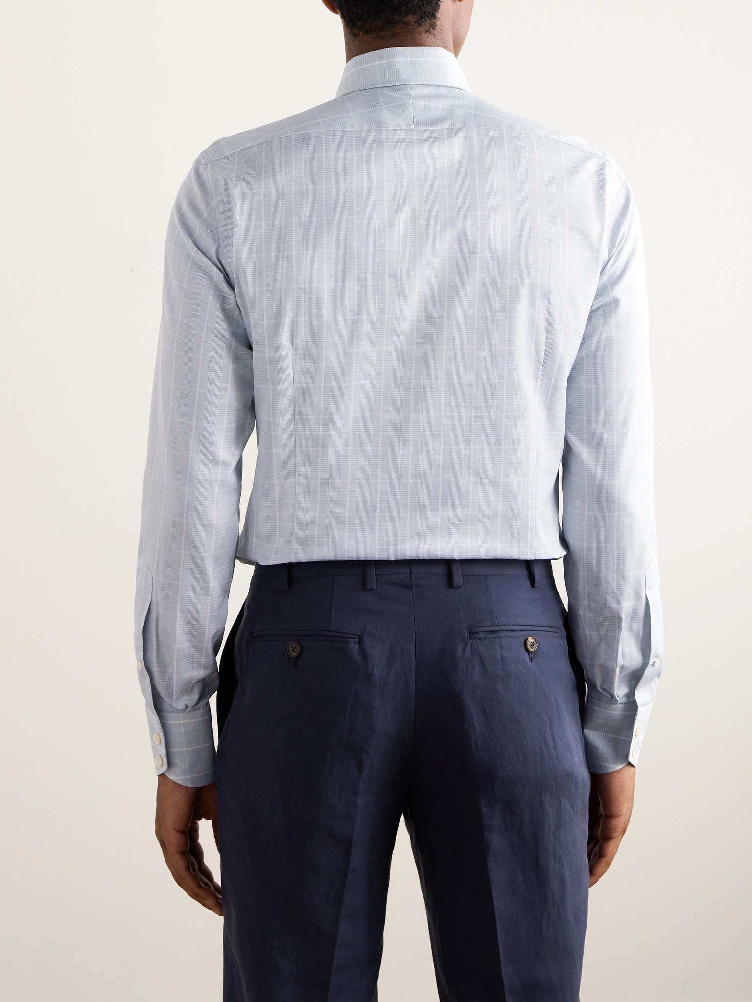 Prince of Wales Checked Cotton-Poplin Shirt - 4