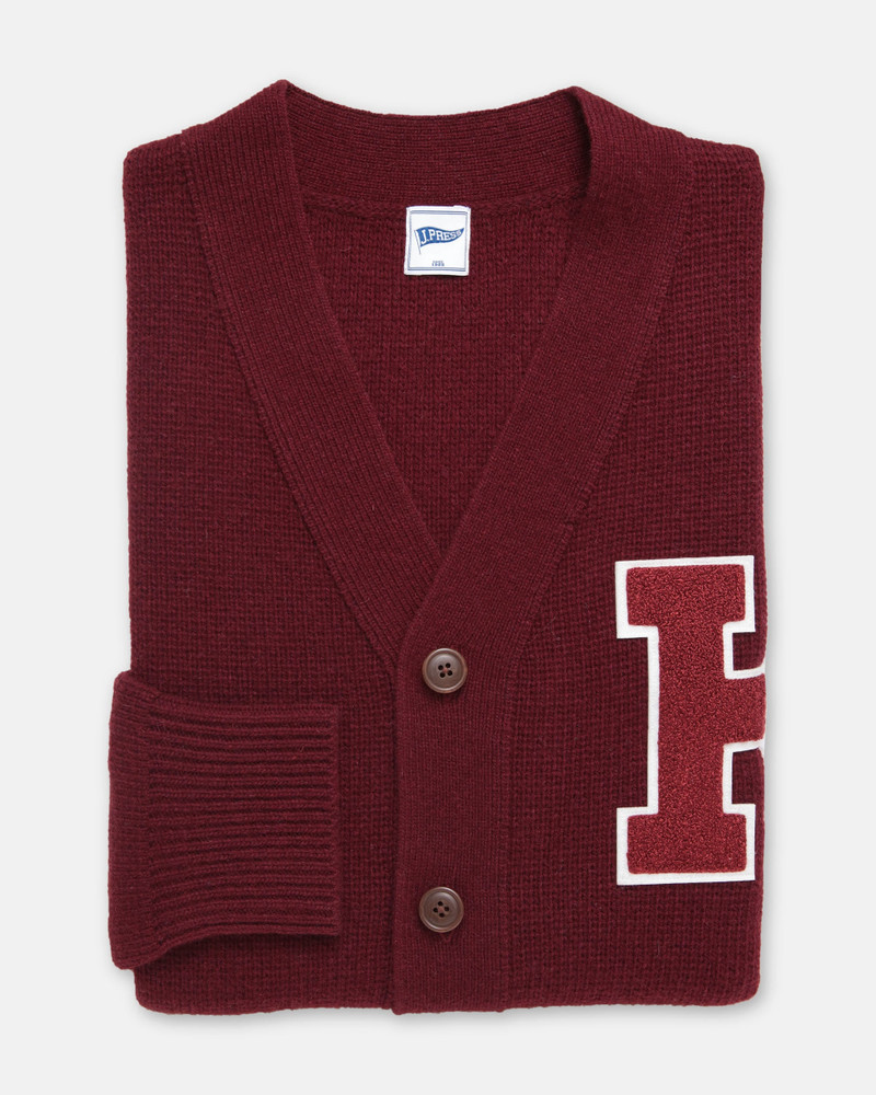 J. PRESS HARVARD VARSITY-STYLE COTTON CARDIGAN - TRIM FIT outlook
