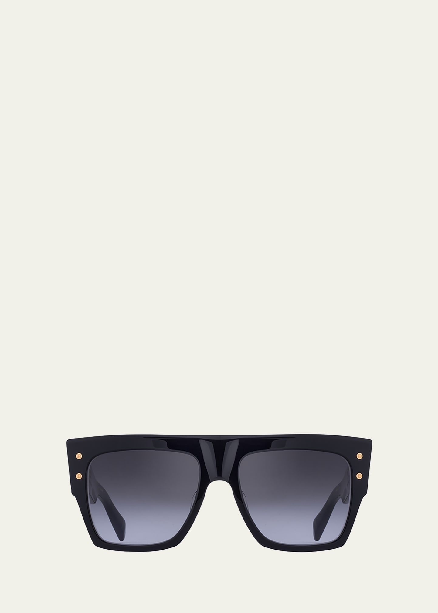 Balmain Logo Square Acetate & Titanium Sunglasses