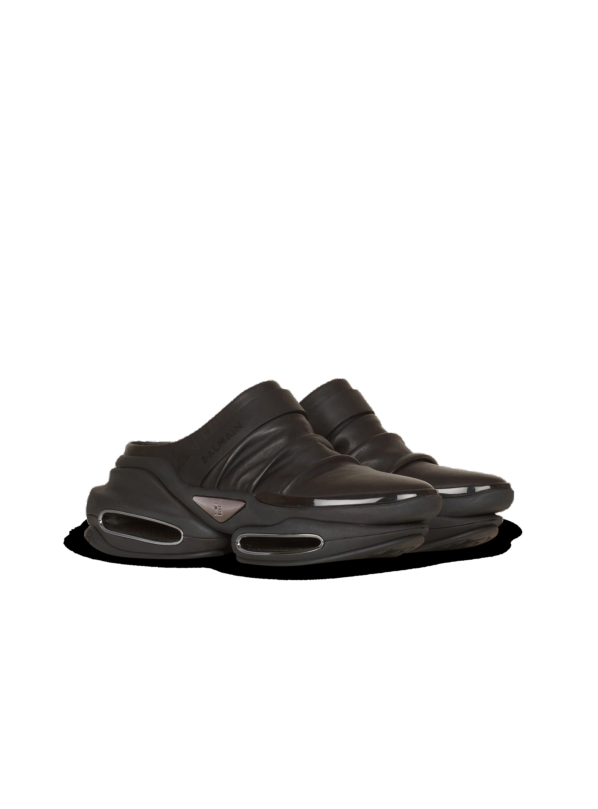 Draped leather B-Bold mule sneakers - 2