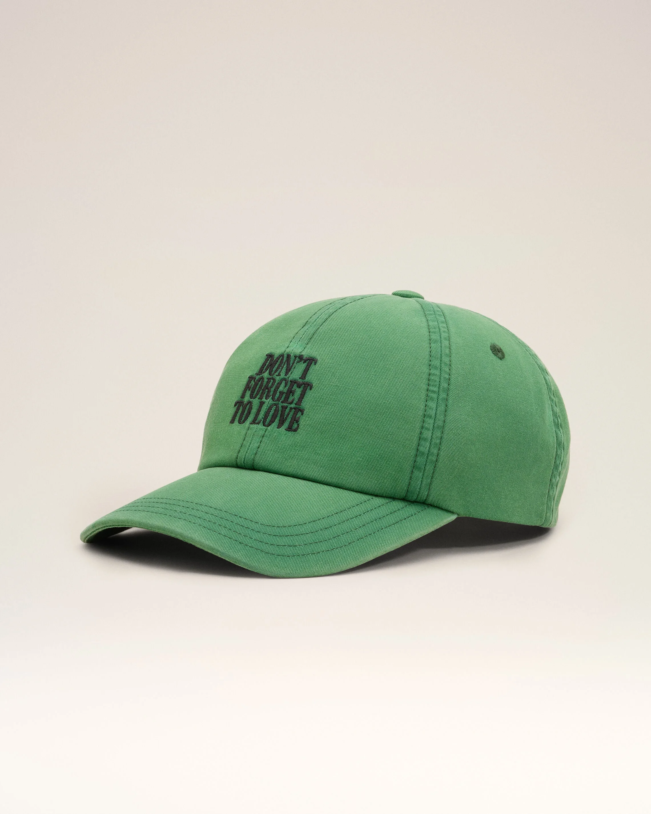 GREEN COTTON "DON'T FORGET TO LOVE" CAP - 1