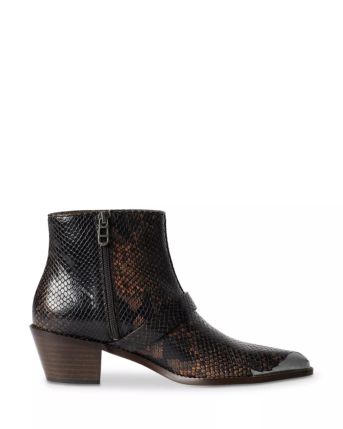 Women's Tylow Wild Mirror Python Effect Leather Ankle Boots - 1