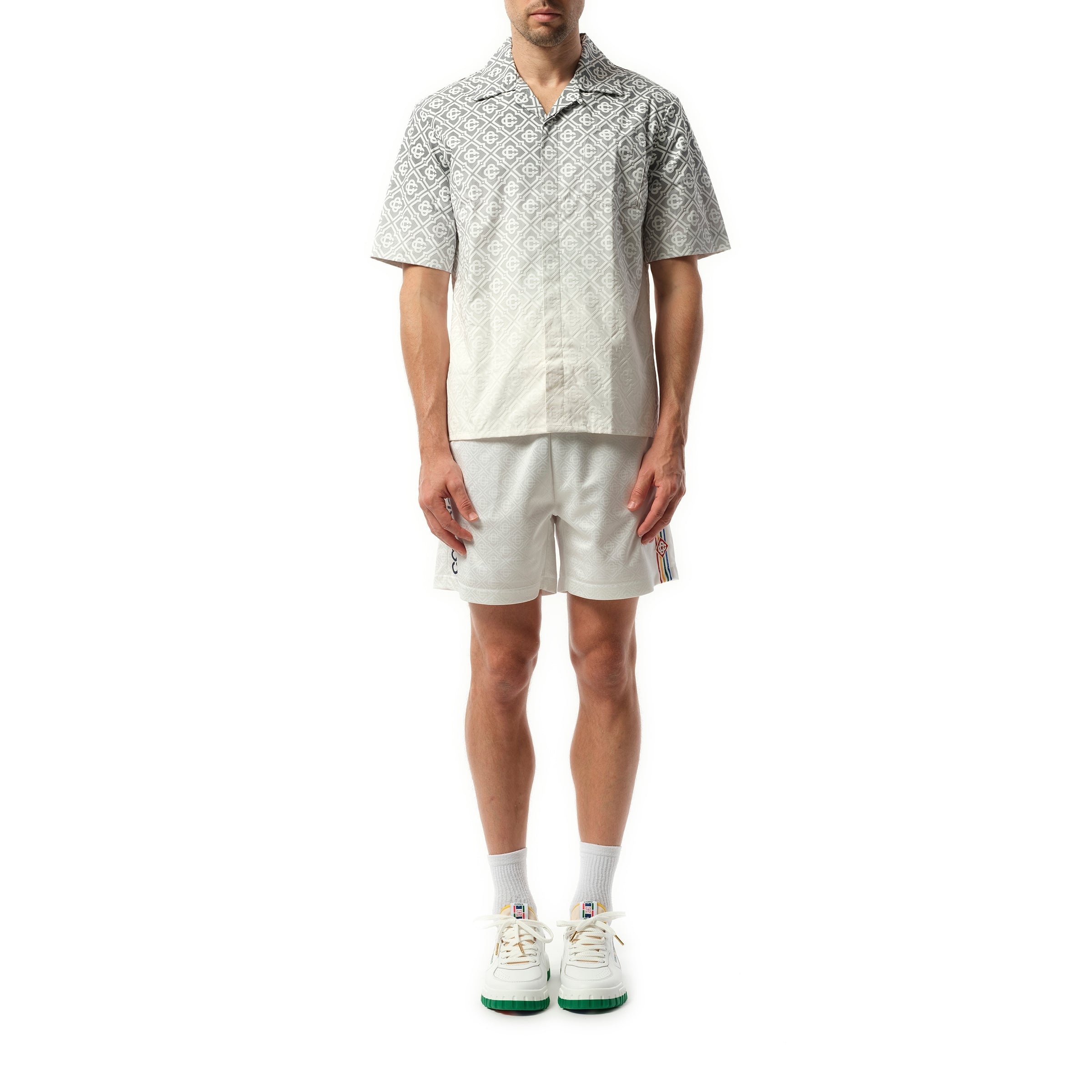 Short Sleeve Cuban Collar Shirt in Grey - 4