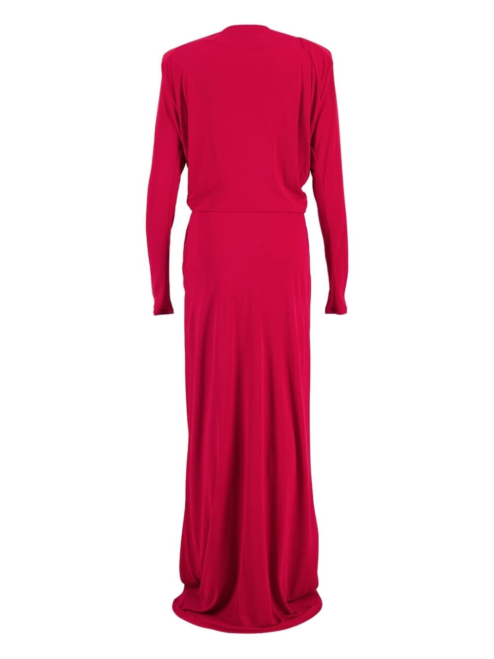 draped long-sleeve gown - 2