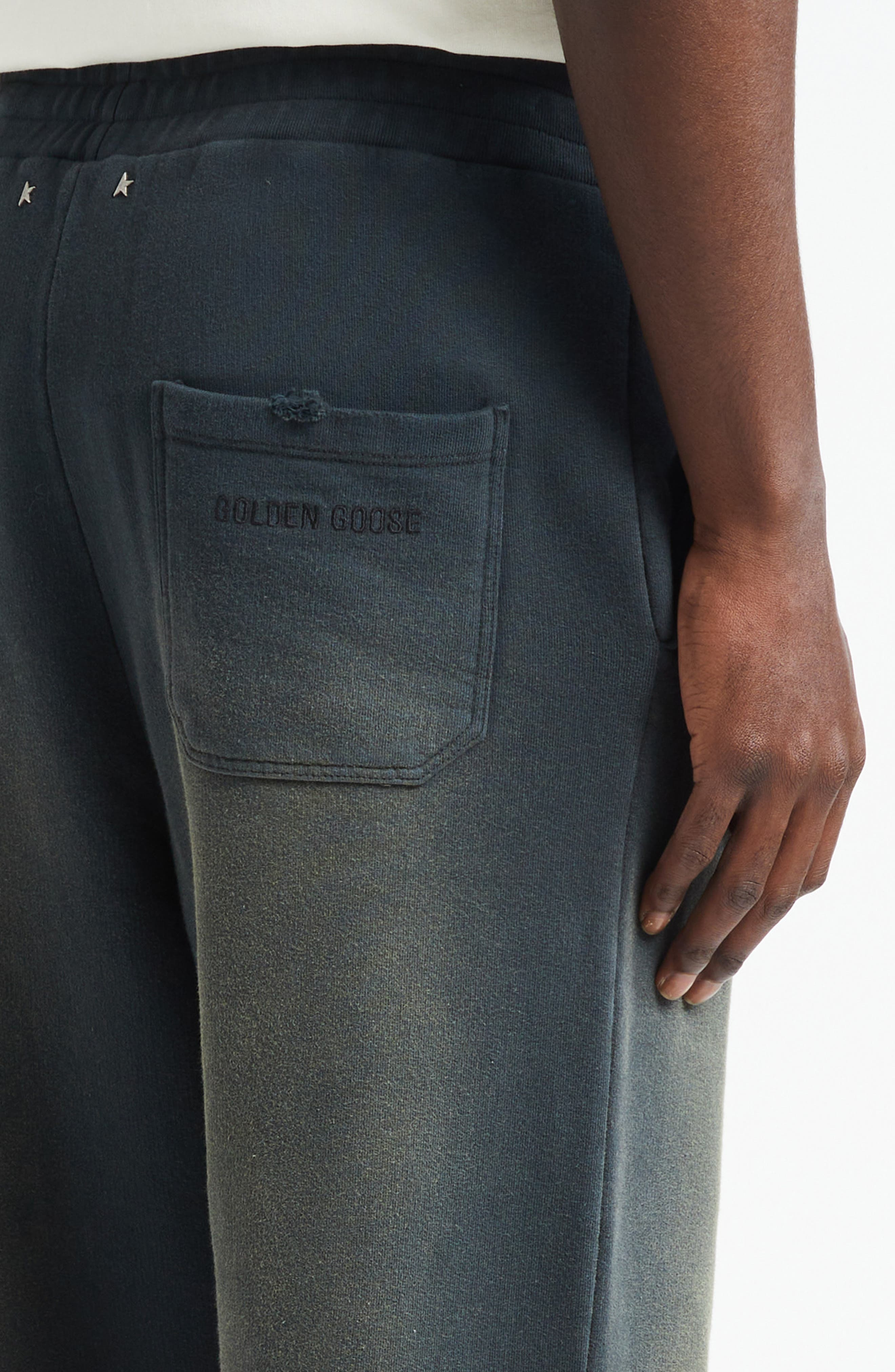 Golden Goose Gender Inclusive Journey Wide Leg Sweatpants in Bleached Washed Black at Nordstrom - 5