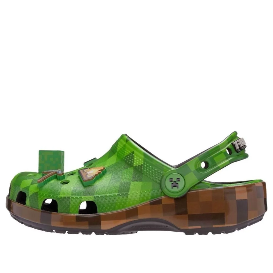 (GS) Crocs Classic Clog Minecraft Grass Block 'Green Brown' 214151-90H - 1