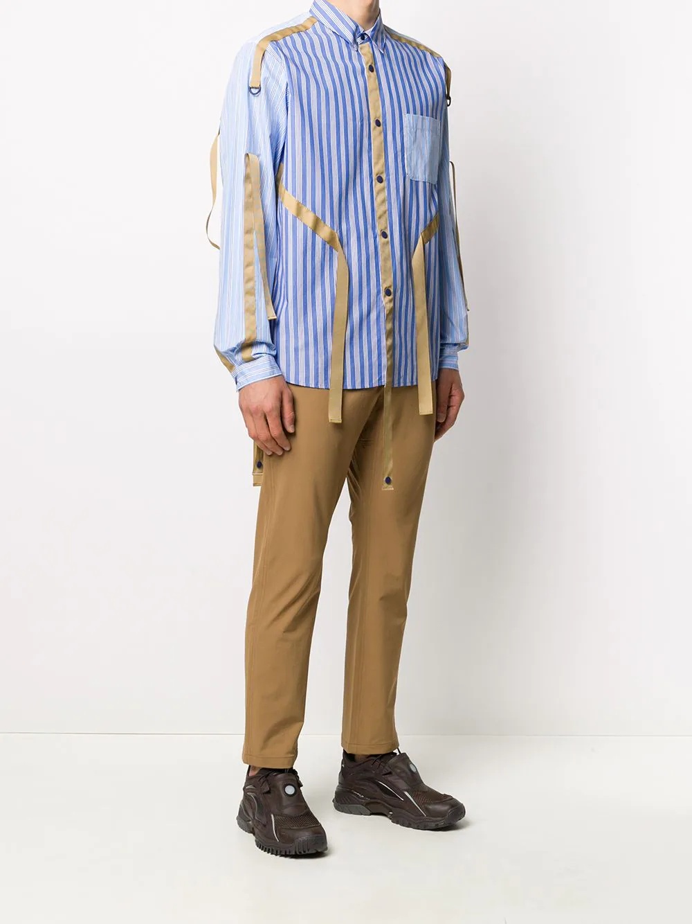 striped tassel-detail shirt - 3