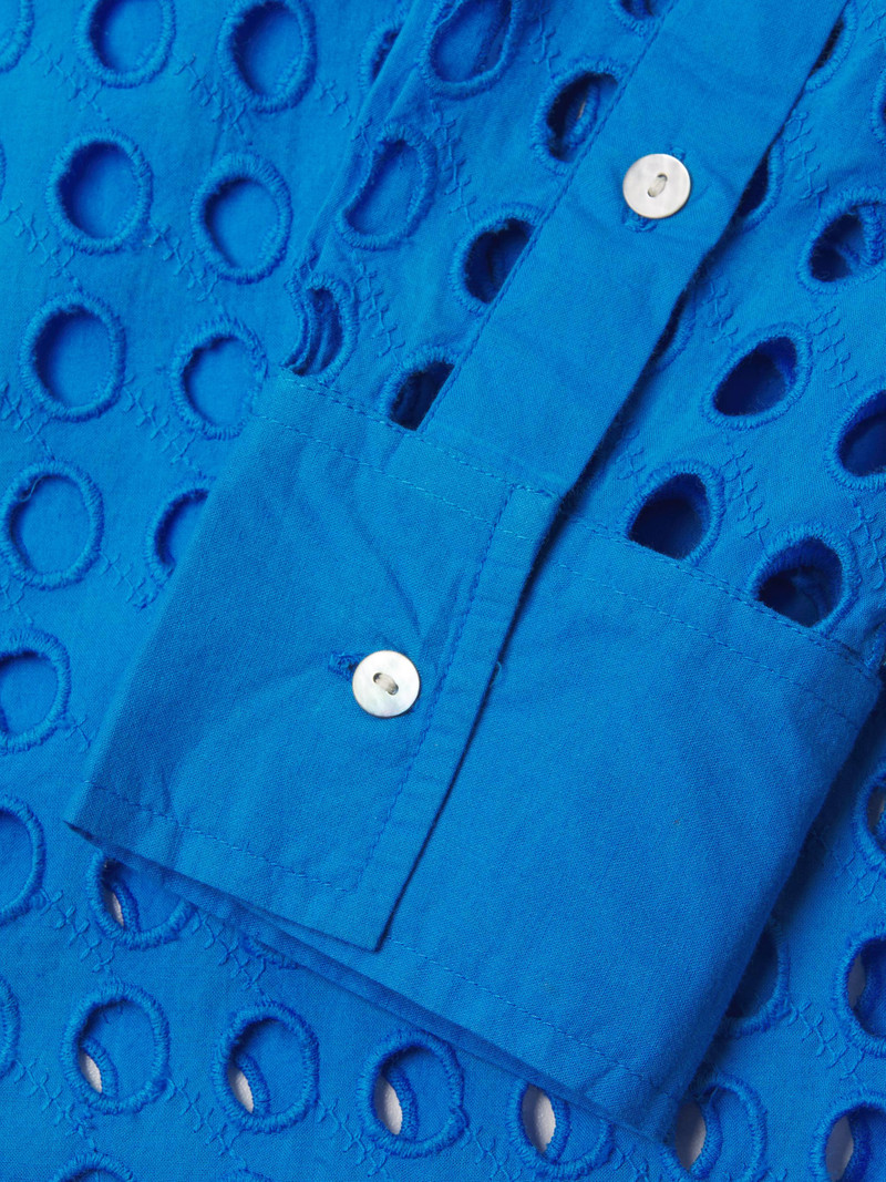 Women's The Oxford Eyelet Shirt - Cosmic Blue 6