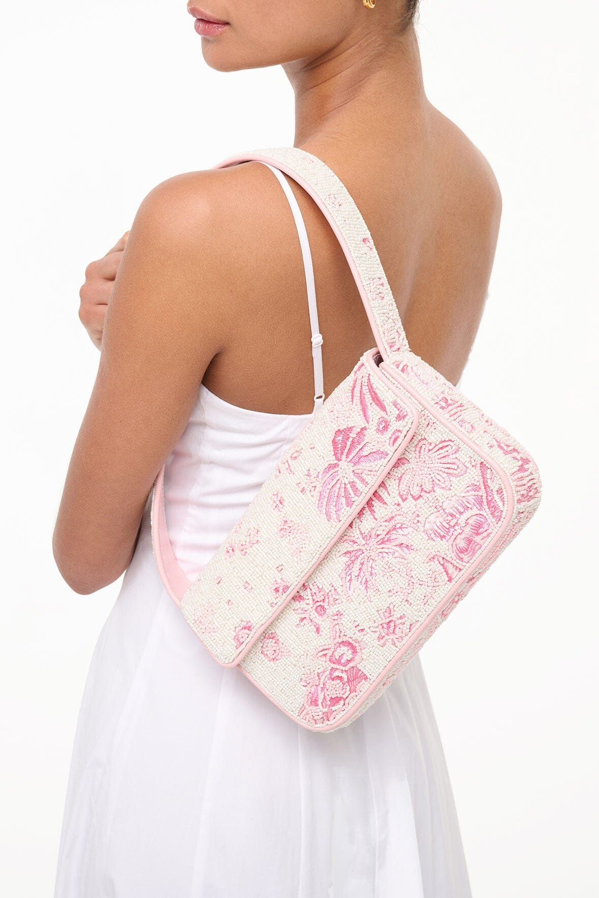 STAUD TOMMY BAG IVORY CHERRY BLOSSOM TOILE - 2