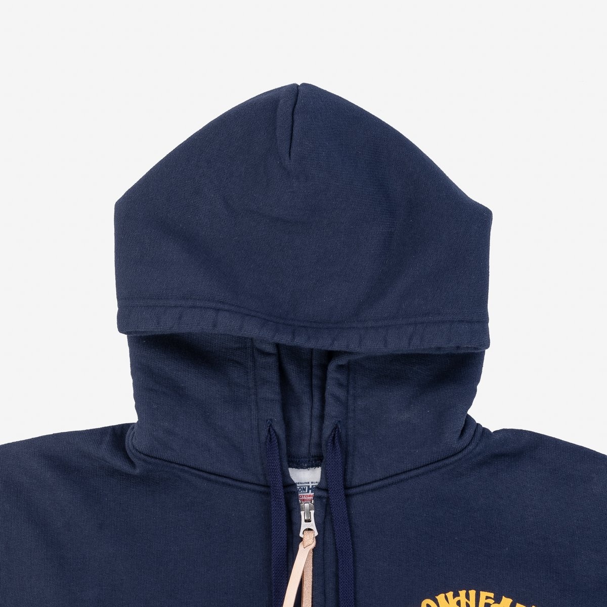 IHSW-58-NAV Printed 14oz Ultra Heavyweight Loopwheel Cotton Zippered Hoodie - Navy - 7