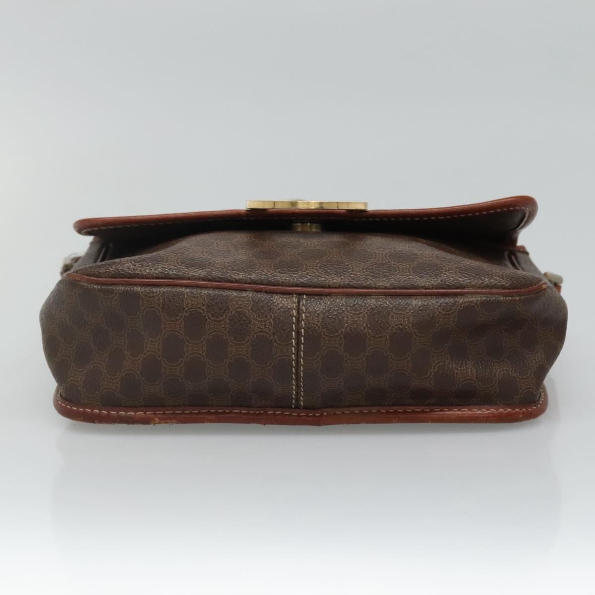 CELINE Macadam Canvas Shoulder Bag Pvc Brown Gold - 9