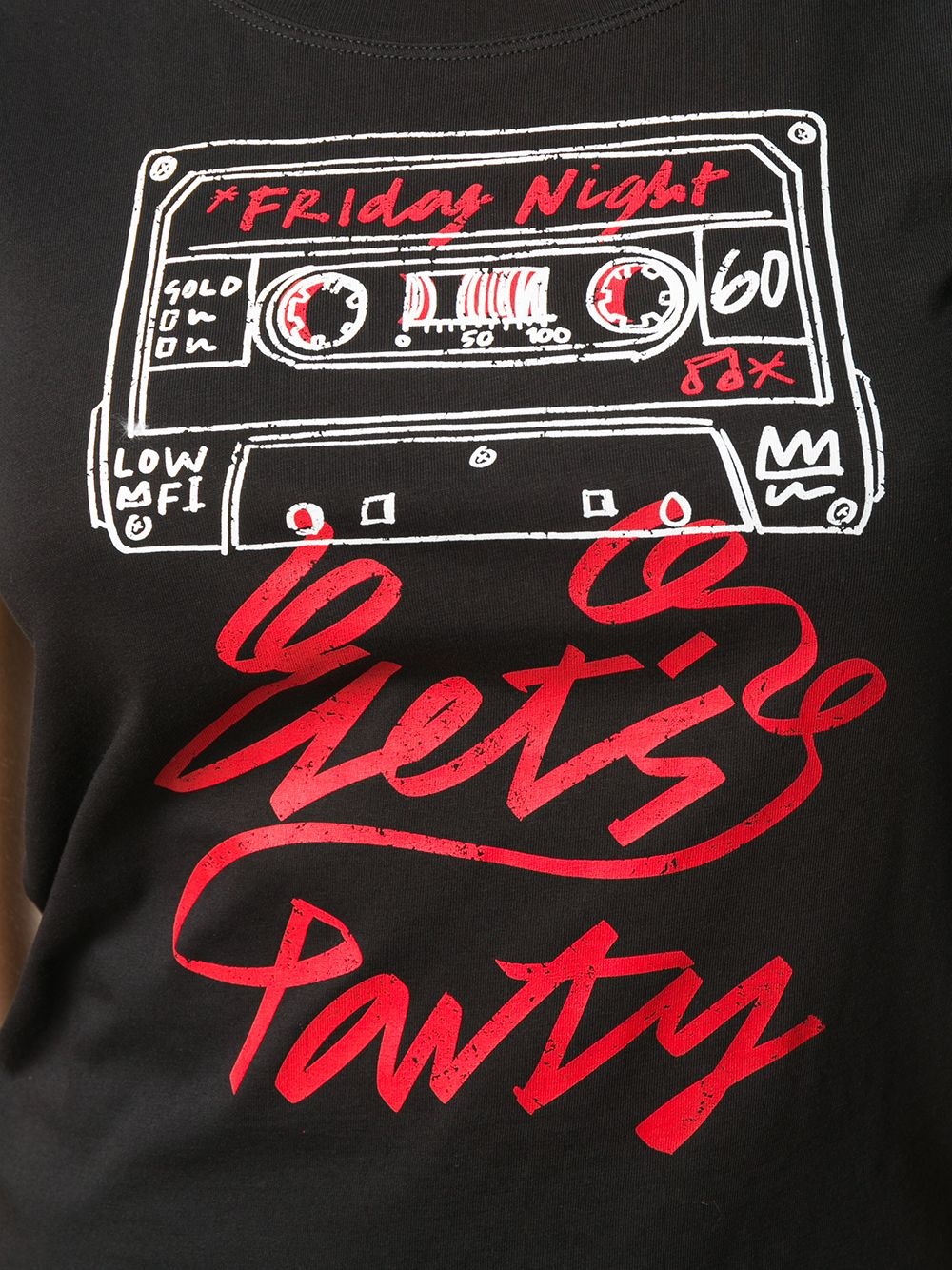 cassette tape print T-shirt - 5