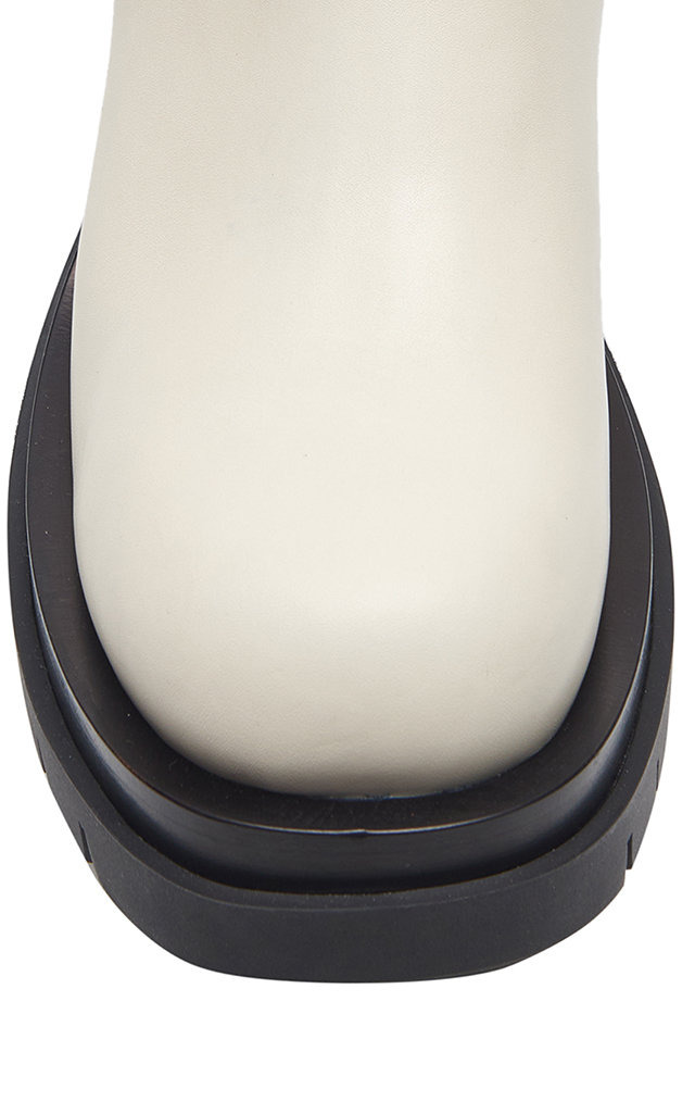 The Lug Leather Ankle Boots white - 6