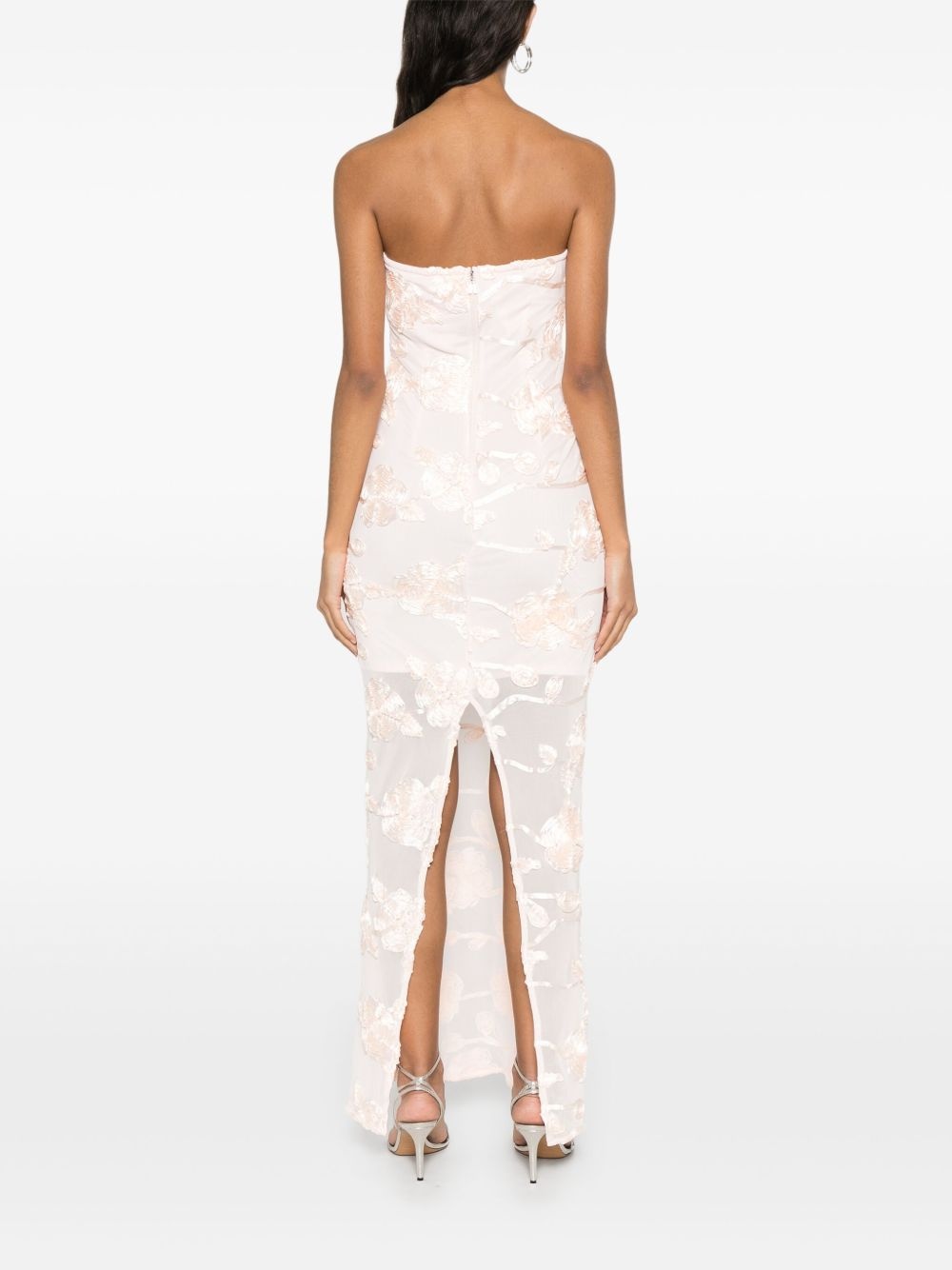 floral-mesh maxi dress - 4