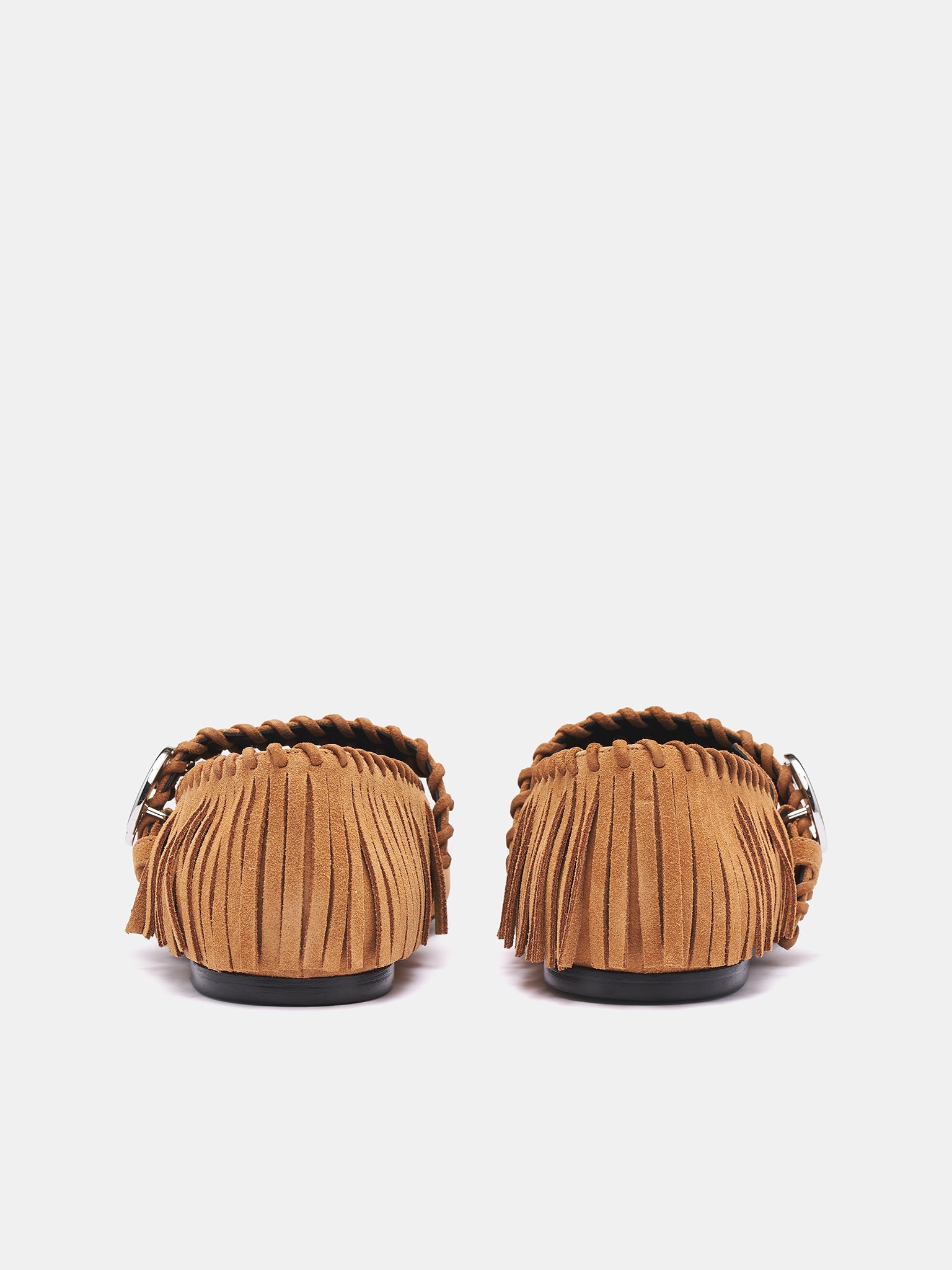 Suede Fringe Five-Toe Ballet Flat - 4