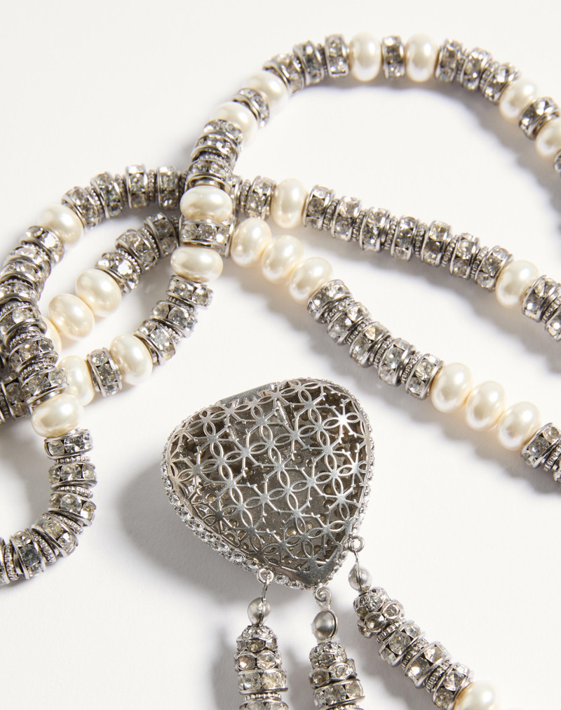 COEUR ROYAL NECKLACE IN METAL, ENAMEL, PEARLS AND CRYSTALS 6