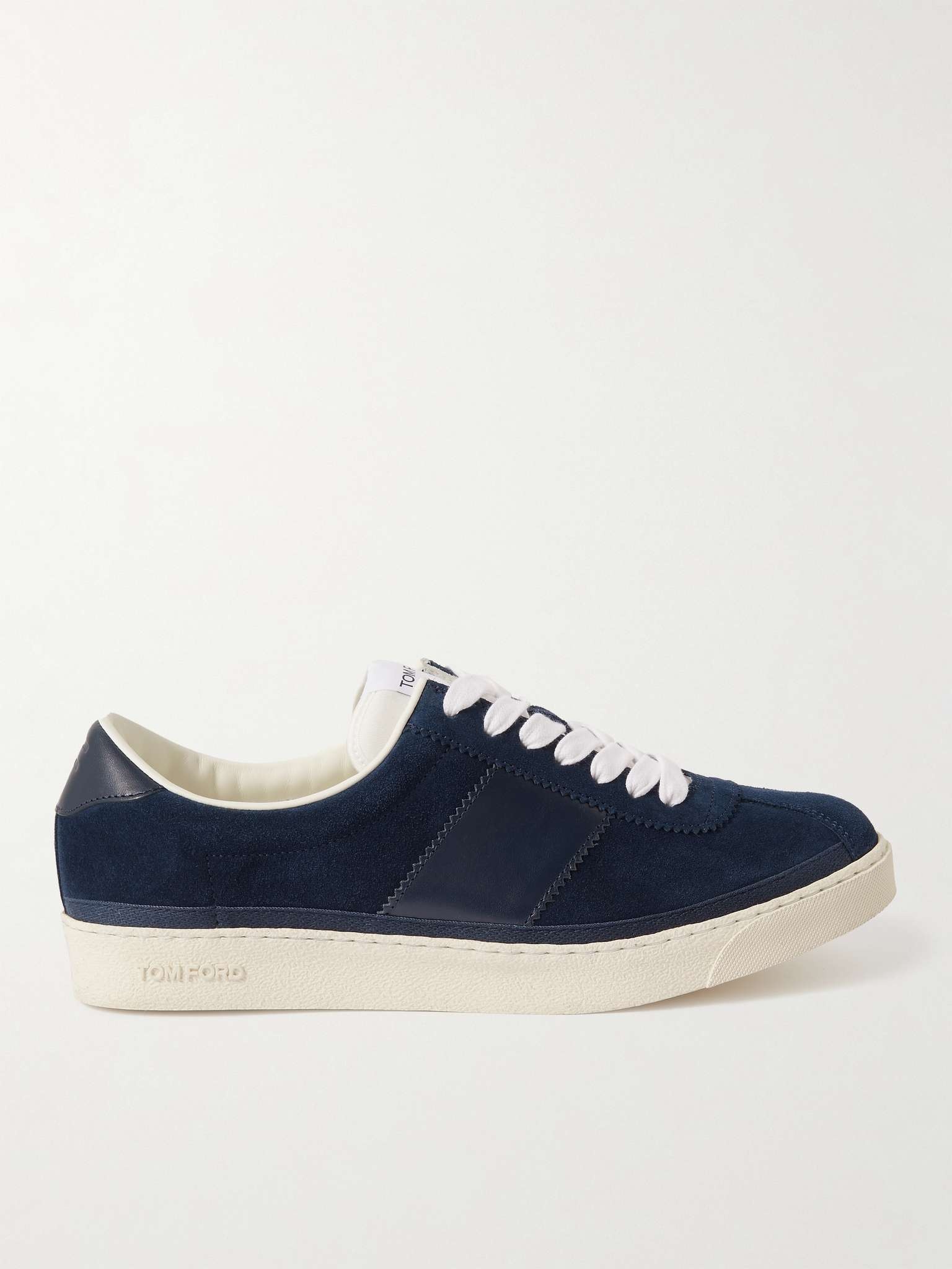 Bannister Leather-Trimmed Suede Sneakers - 1