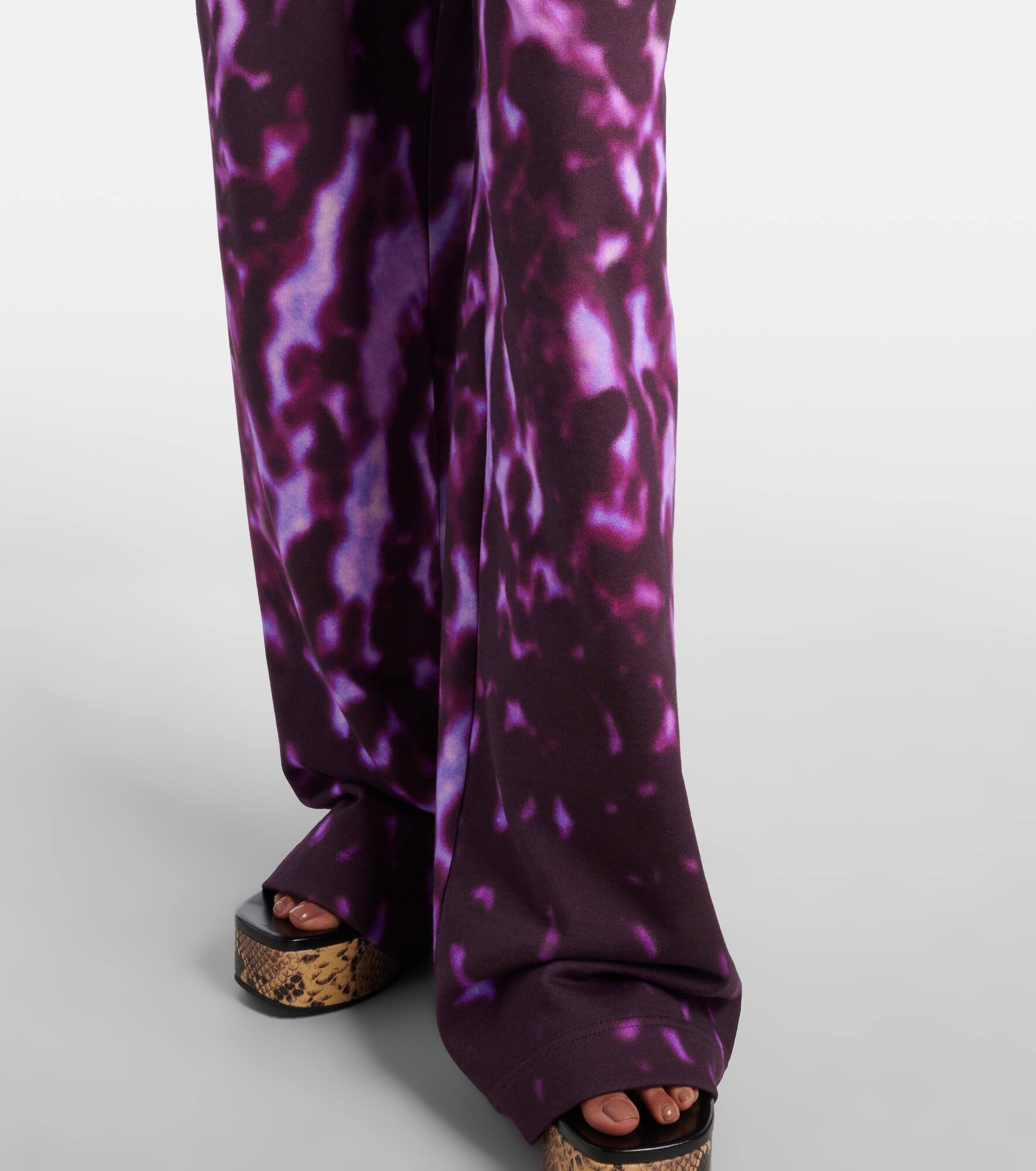 Printed cotton straight sweatpants - 5