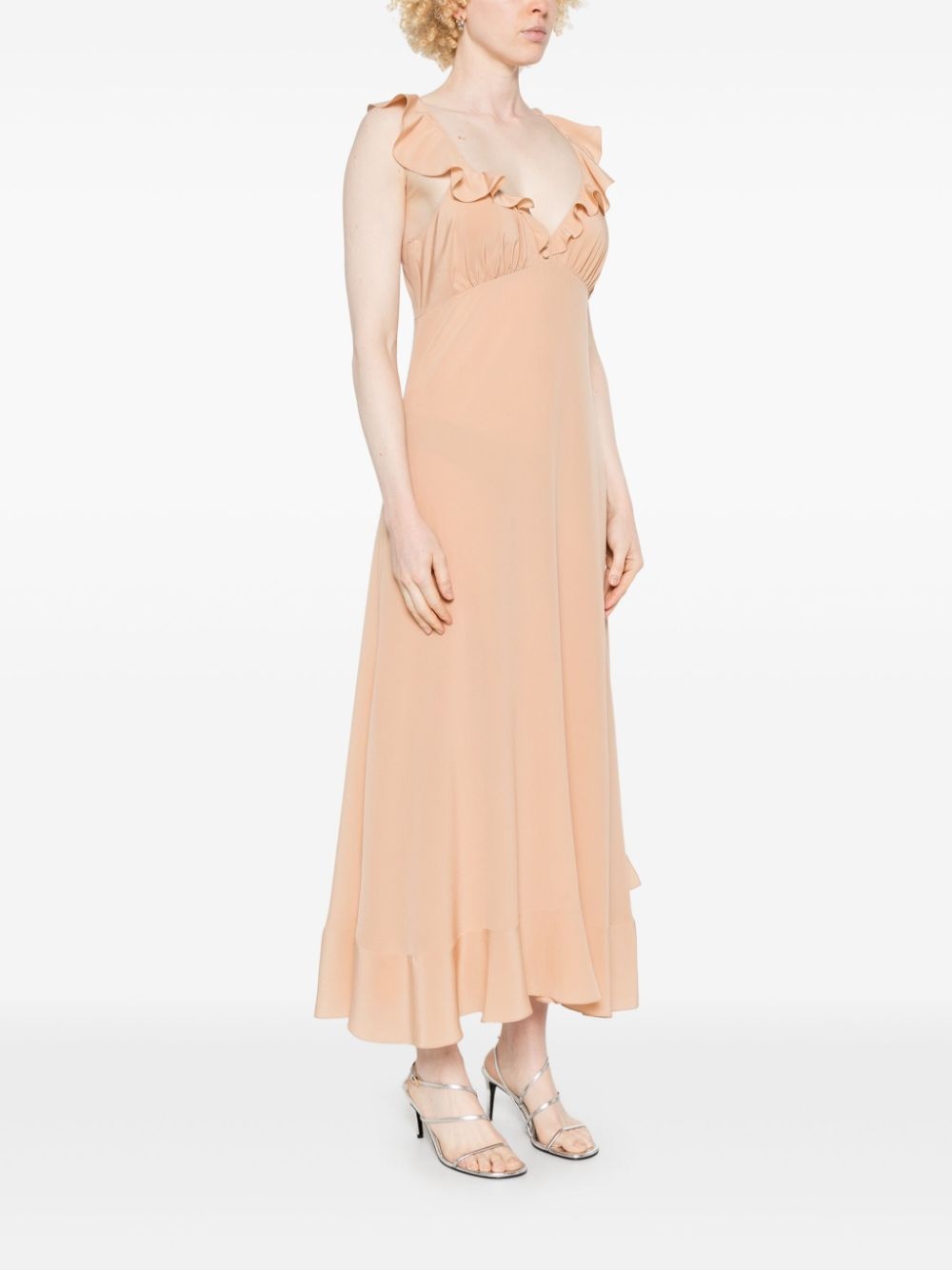 crepe de chine maxi dress - 3