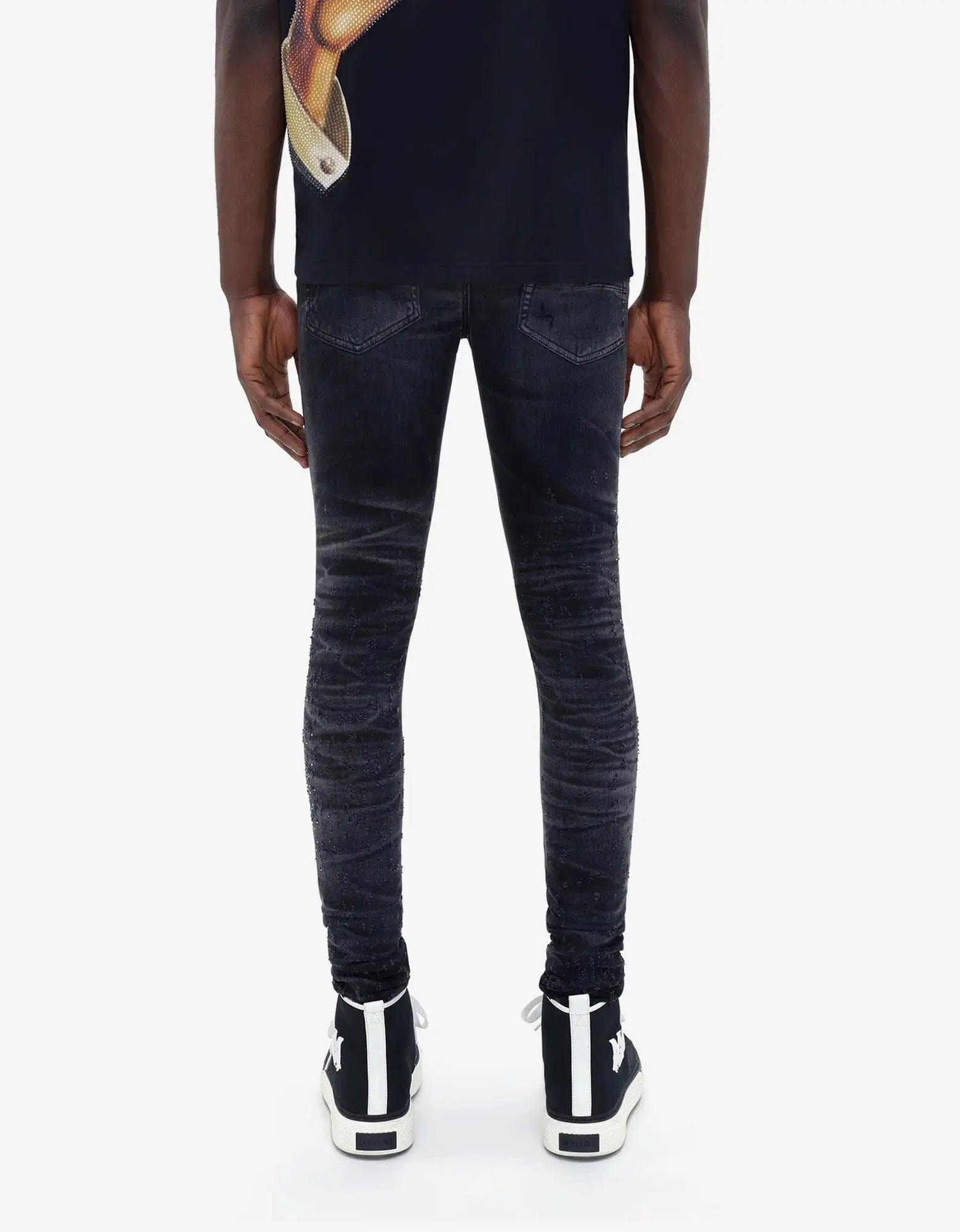 Amiri Jeans Black Crystal Shotgun - 4