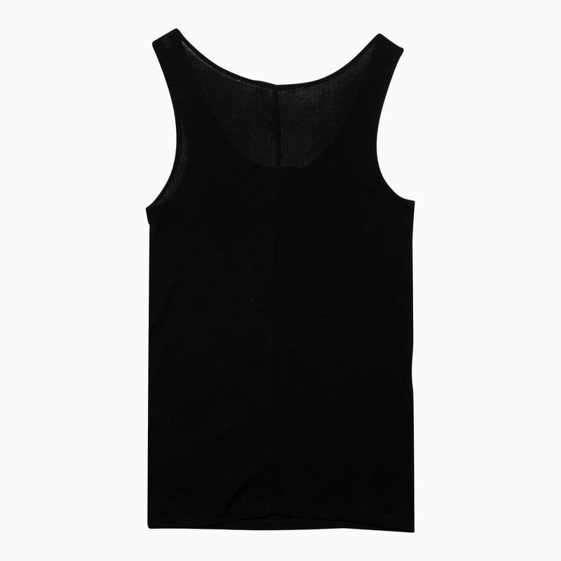 Ami Paris Black Cotton Tank Top With Buttons Women - 2