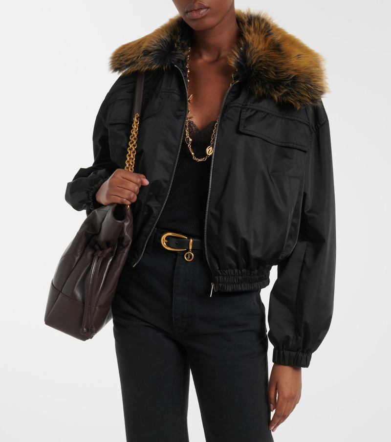 SAINT LAURENT Shearling-trimmed blouson jacket outlook