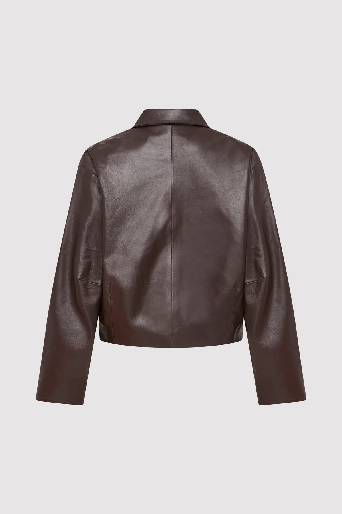 Cocoon Leather Jacket - Chocolate - 11