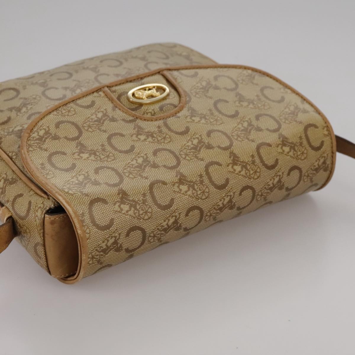 CELINE C Sulky Shoulder Bag Pvc Beige Gold - 6