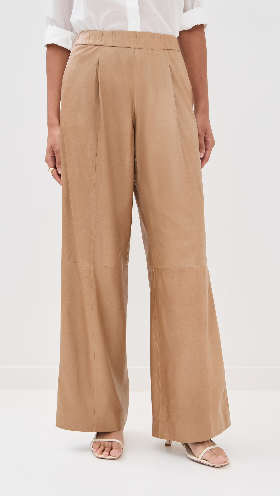 Leather Eva Pants with Bias Trim - 7