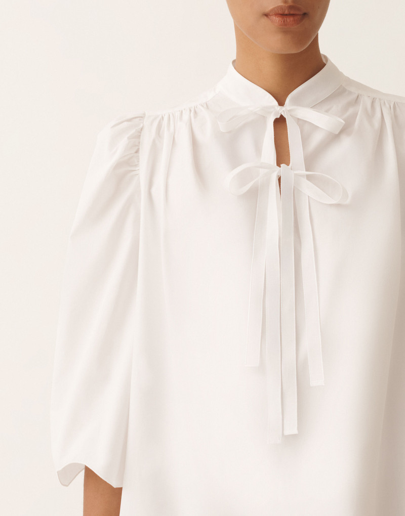 Optical white poplin dress 5