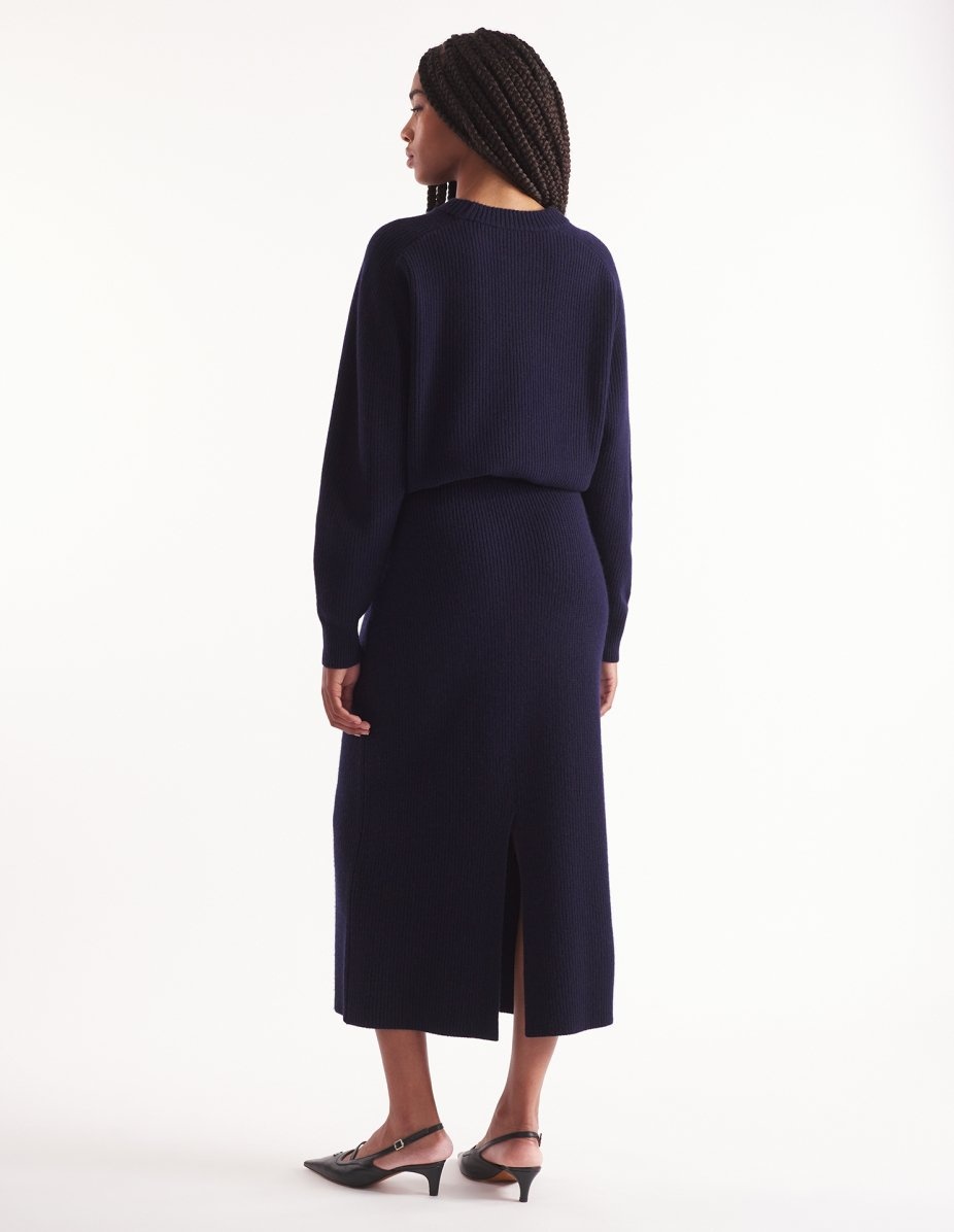 BOLD FOX HEAD PATCH LONG RIBBED SKIRT - 5