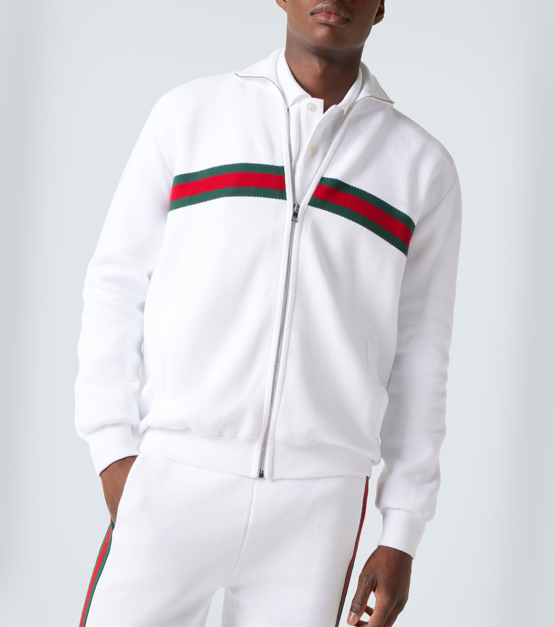 Web Stripe cotton-blend track jacket - 5
