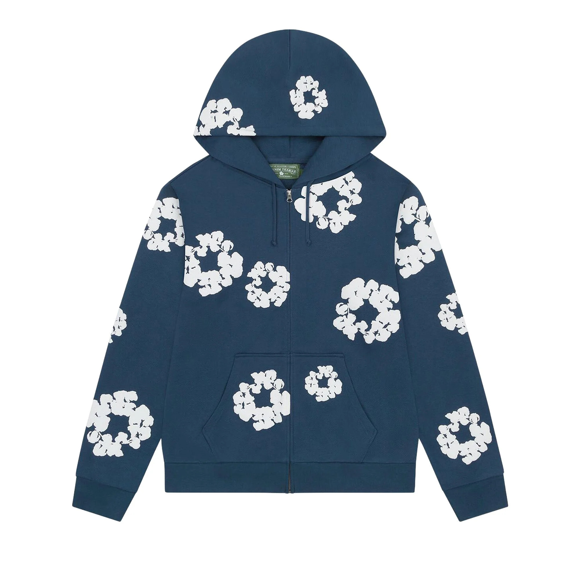 Denim Tears Cotton Wreath Zip Hoodie 'Navy' - 1