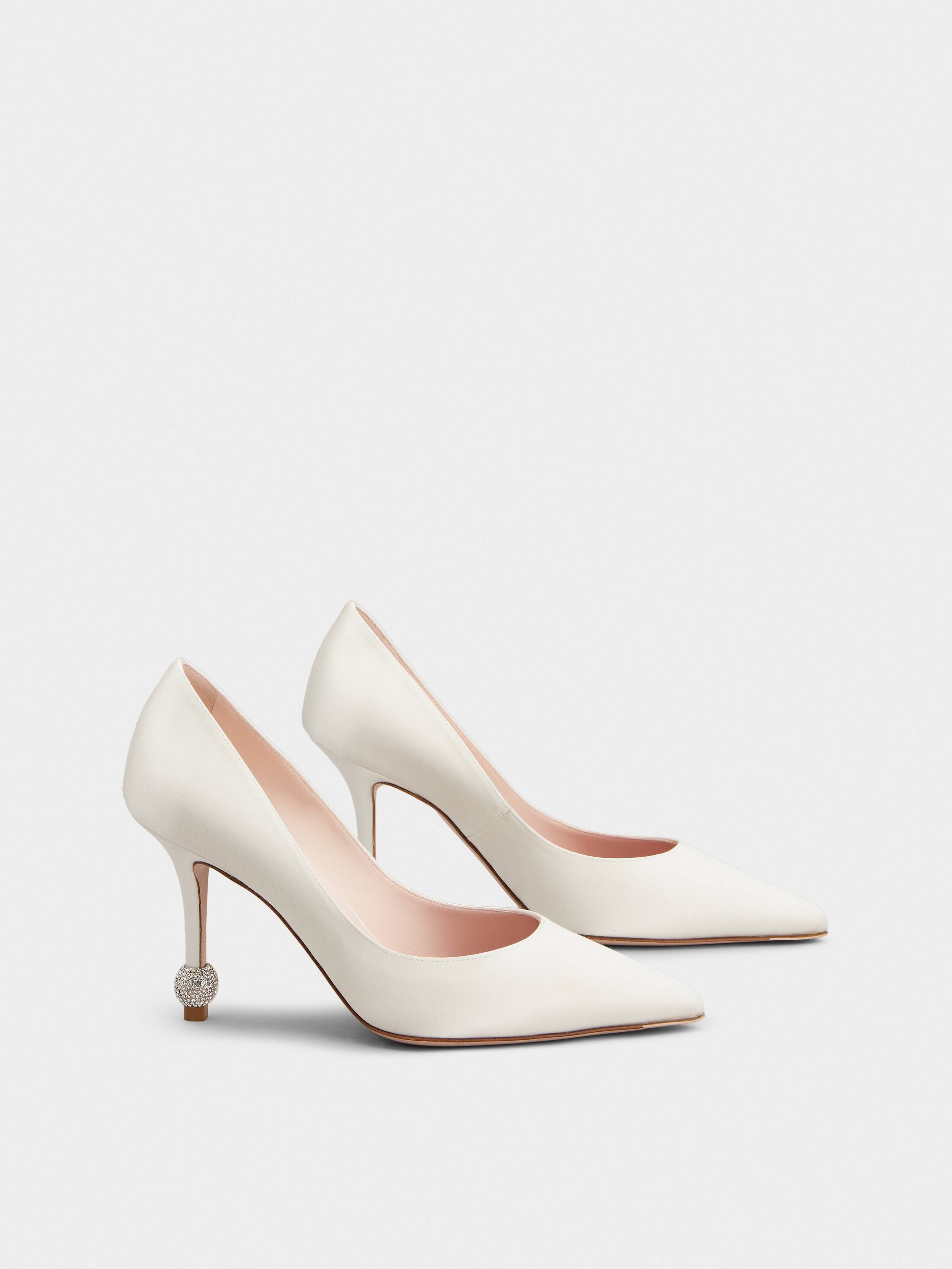 Jewel Heel Pumps in satin - 2