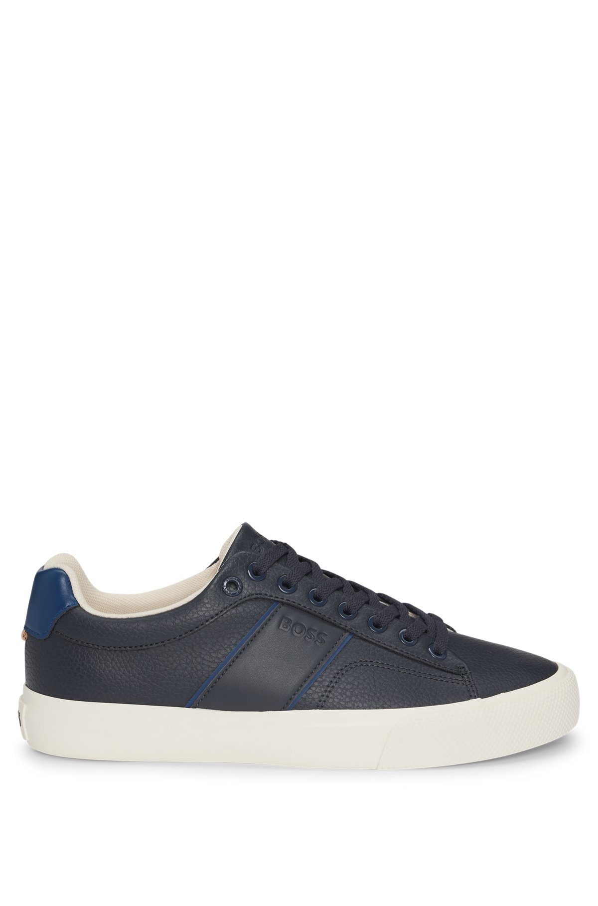 FAUX-LEATHER TRAINERS WITH PLAIN AND GRAINED TEXTURES - 1