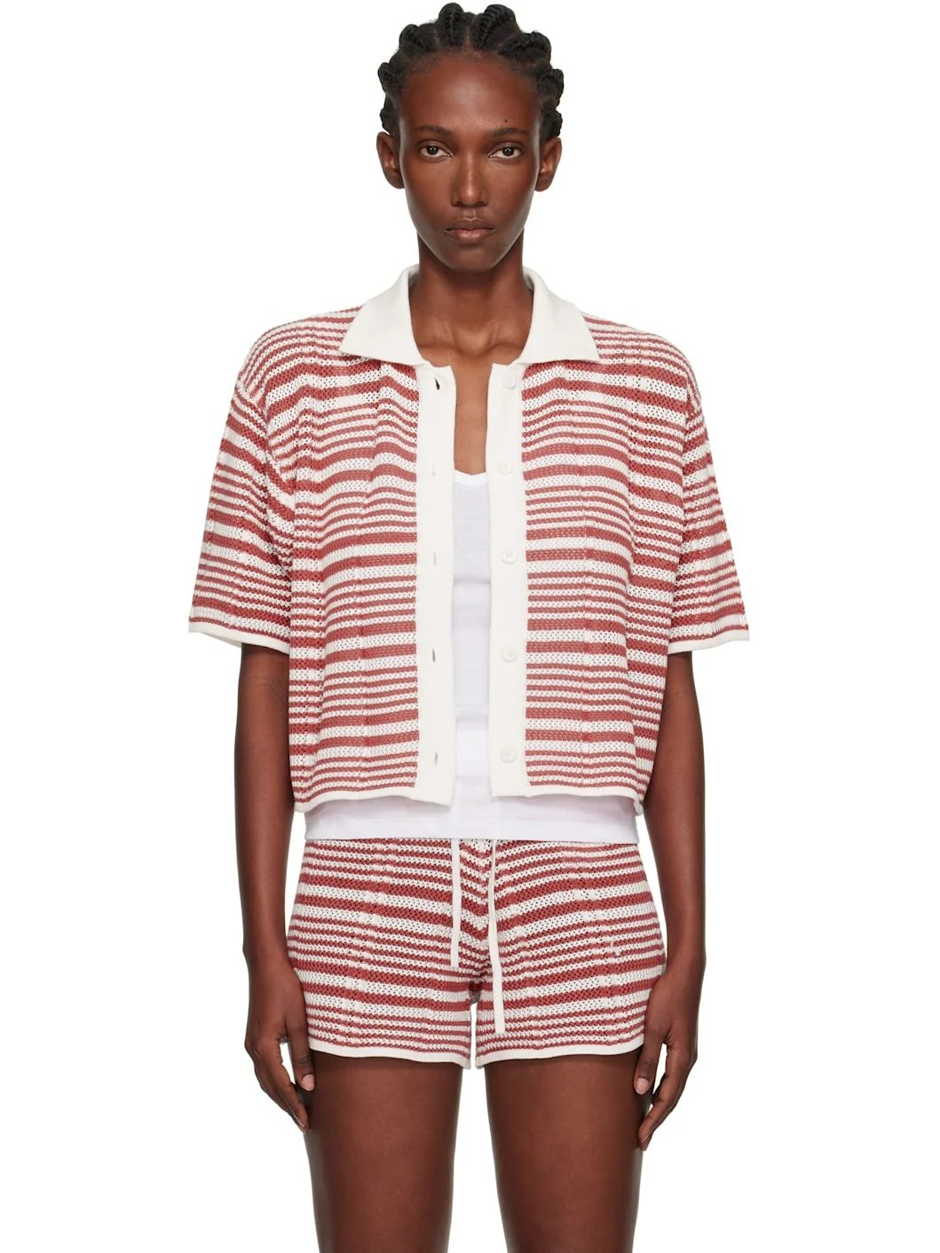 White Kelp Striped Shirt - 1