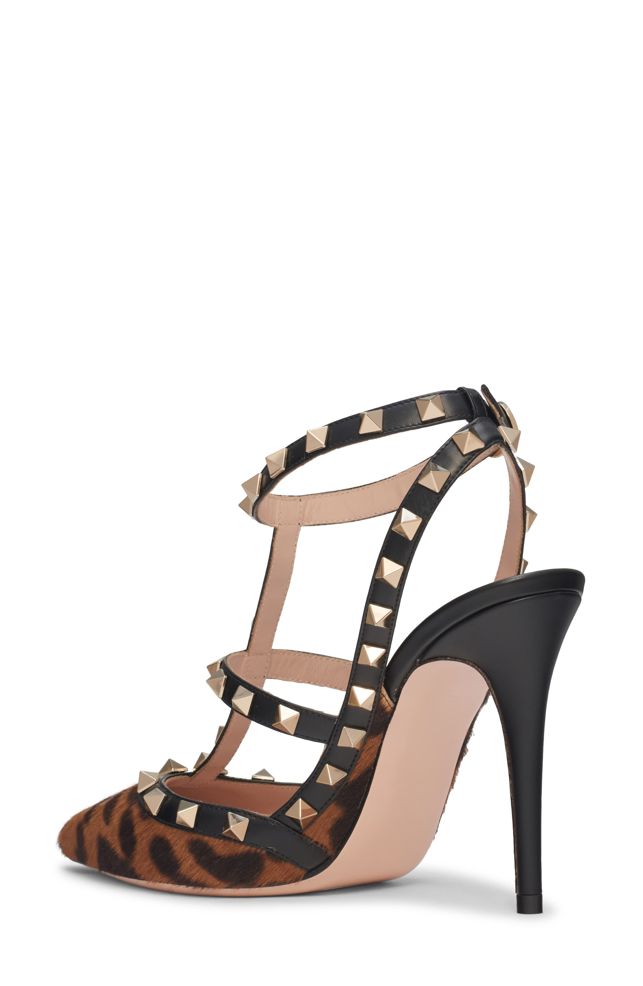 Valentino Rockstud Genuine Calf Hair Pointed Toe Pump in Moro/Nero Calf Hair at Nordstrom - 2