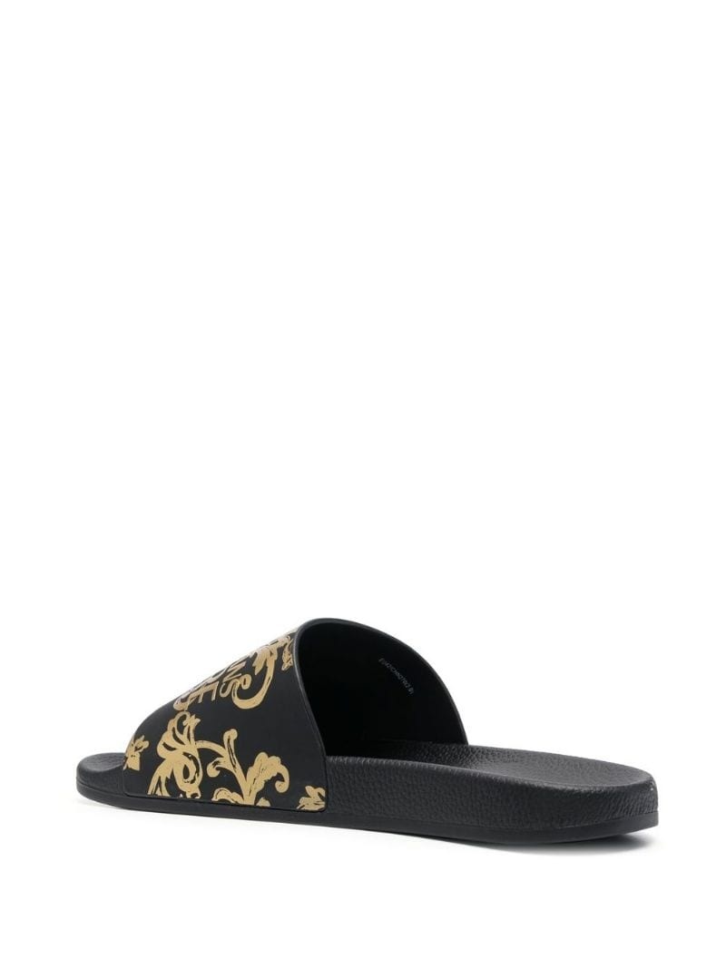 baroque-print textured slides - 3