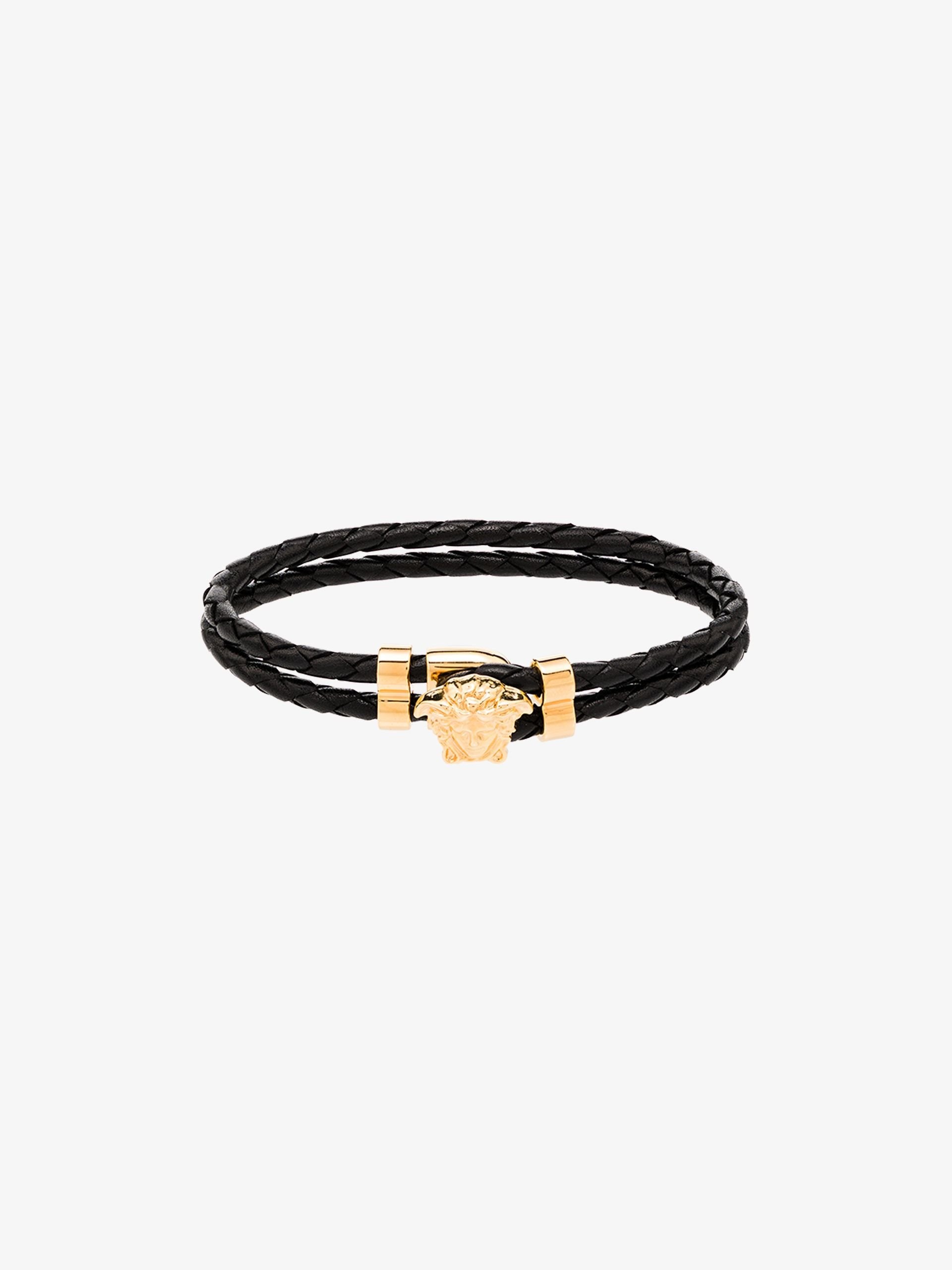 black medusa leather bracelet - 1